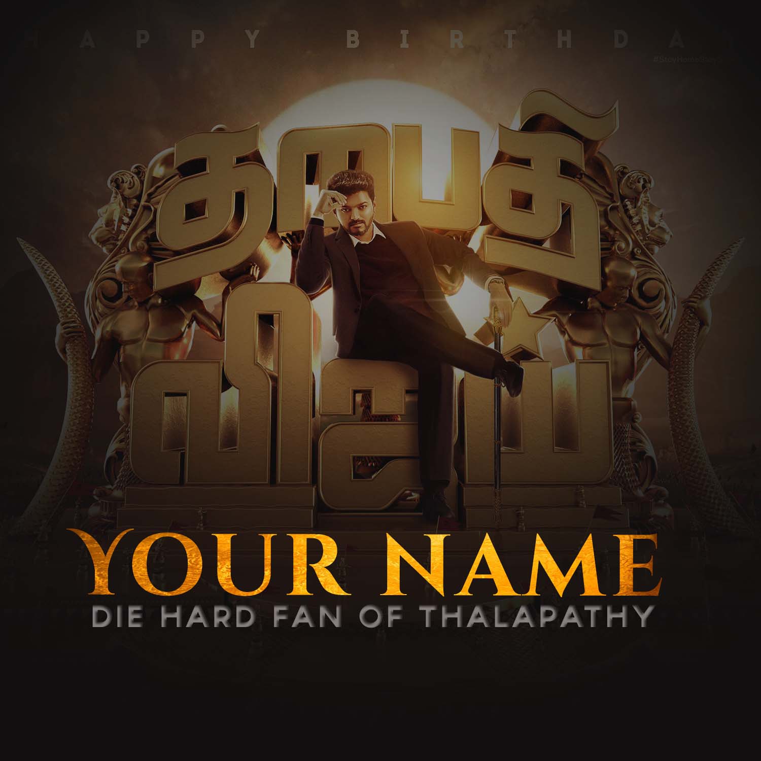 Thalapathy Vijay 2020 Birthday font generator