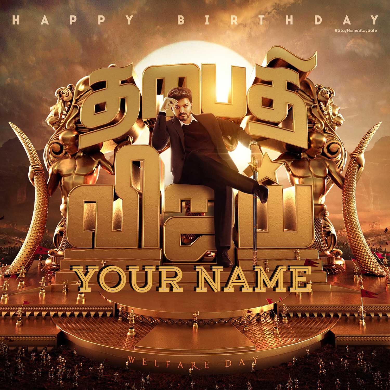 Thalapathy Vijay 2020 Birthday font generator